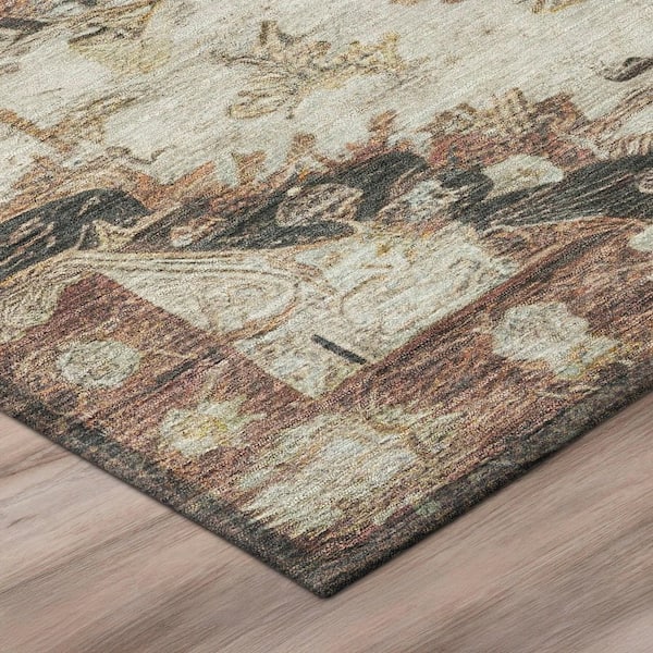 Chantille Machine Washable Indoor/Outdoor Abstract ACN2875 Paprika 3 ft. x 5 ft. Area Rug