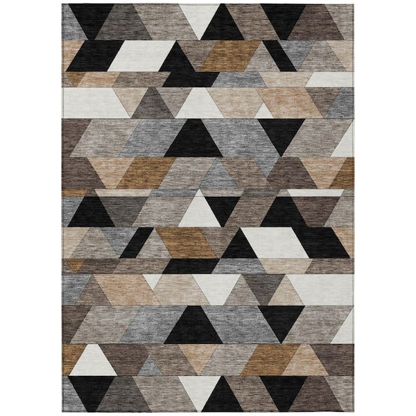 Chantille Machine Washable Indoor/Outdoor Abstract ACN2526 Black 3 ft. x 4 ft. Area Rug