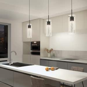 Essence 8.5-Watt 1-Light Matte Black Bubble Integrated LED Pendant Light