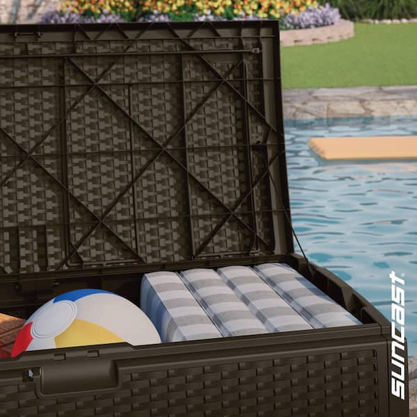 73 Gal. Plastic Wicker Deck Box