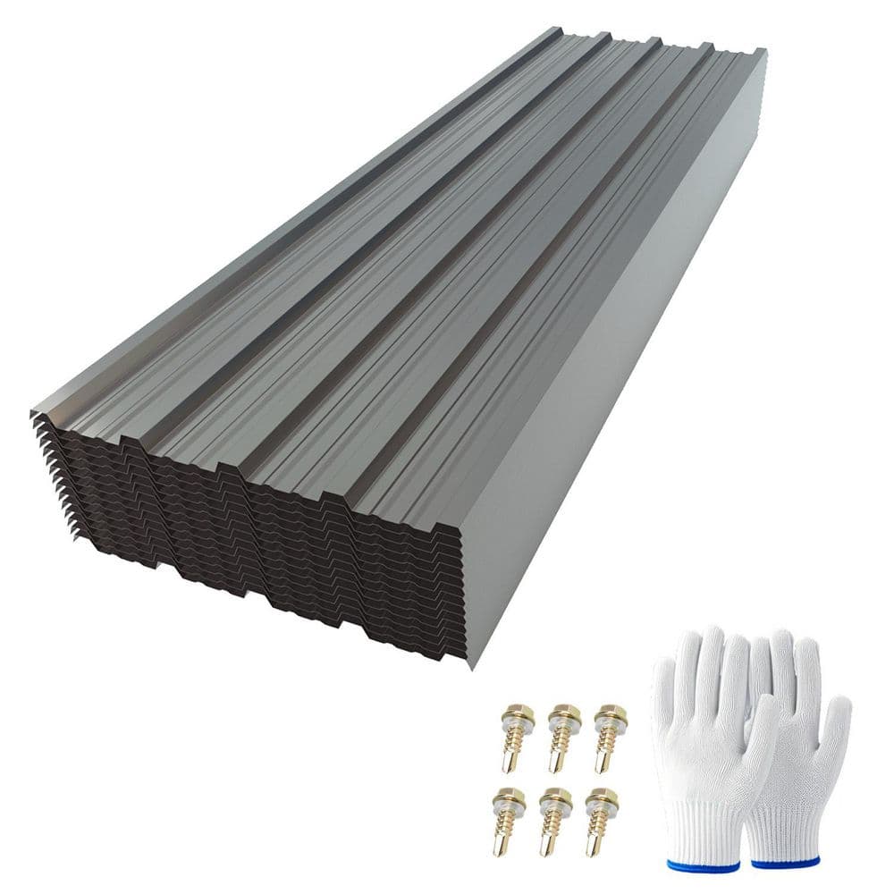 5 ft. x 1.5 ft. Corrugated 31-Gauge Galvanized Steel Roof Sheets, Heavy Duty Waterproof Metal Roofing Panels (15 PCS) price history on PriceWatchPro