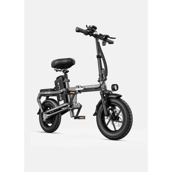 Zeus & Ruta 14 in. Electric Bike 48-Volt 15.6Ah Lithium 3 Speed System Aluminium Alloy Daul Disc Brakes 400W Powerful Motor in Gray