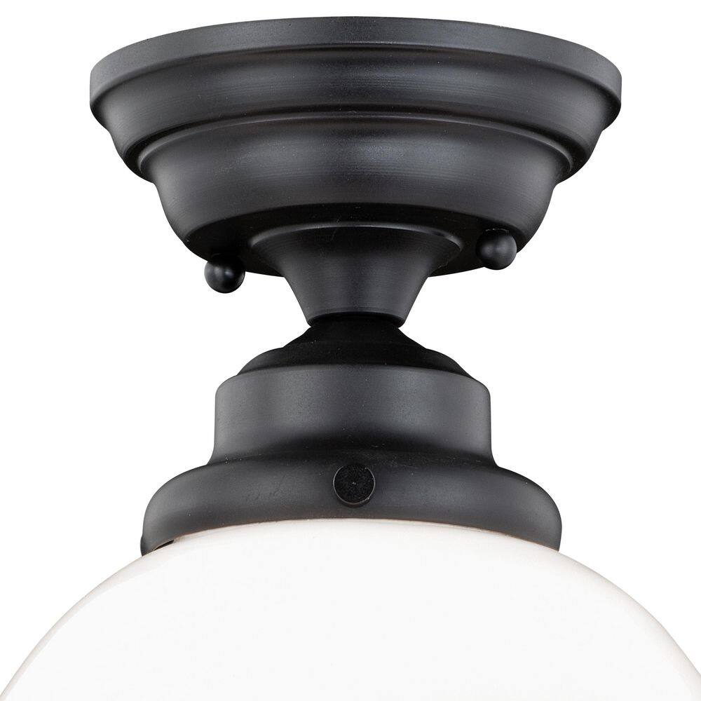 Huntley 12" Bronze Farmhouse Semi Flush Mount Ceiling Light