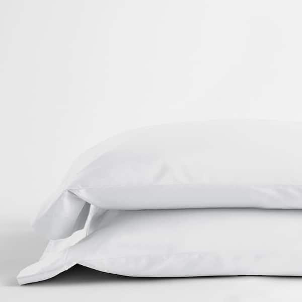 The Company Store Classic Solid White 350-Thread Count Sateen Standard Pillowcase (Set of 2)