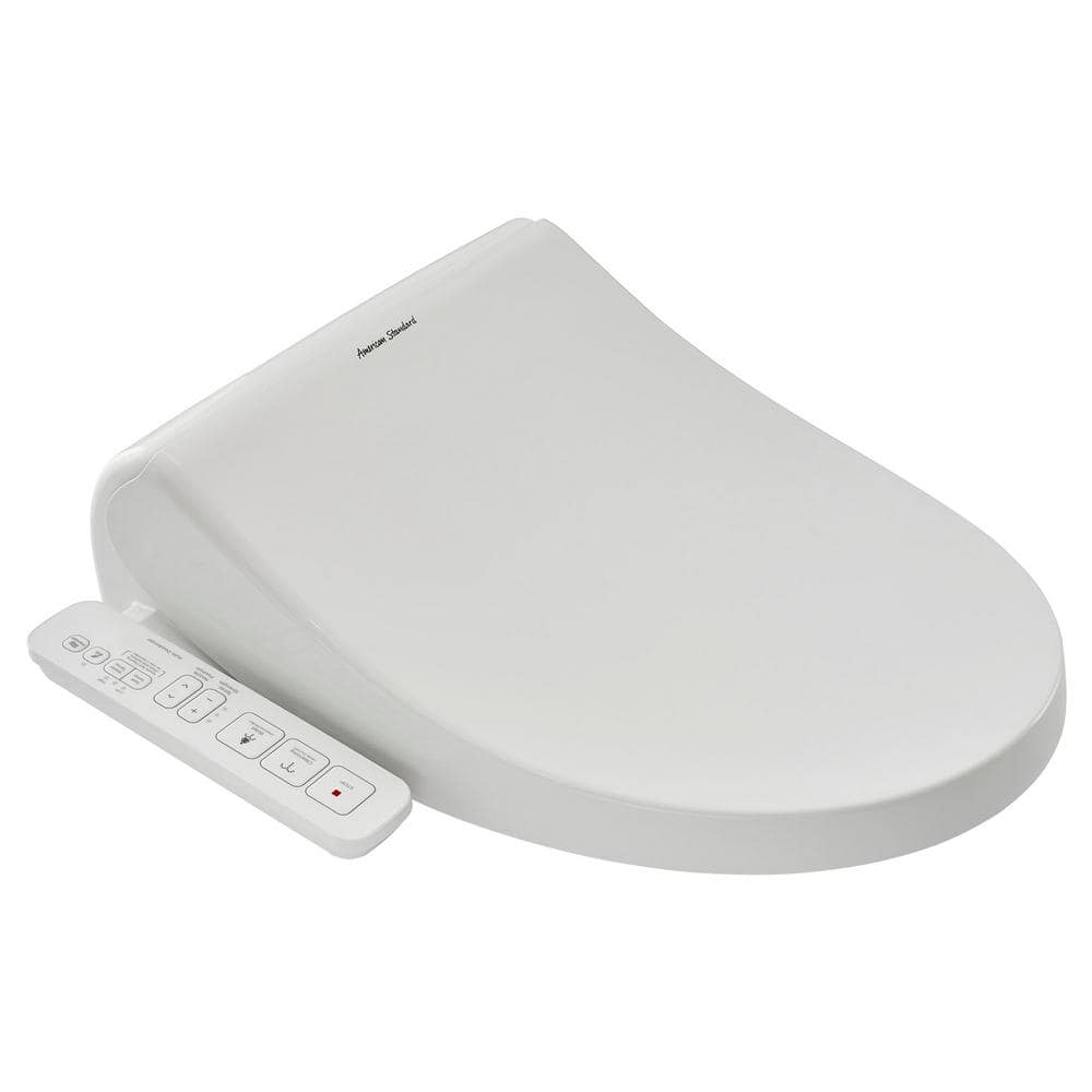 White Elongated Bidet Toilet Seat with Side Panel