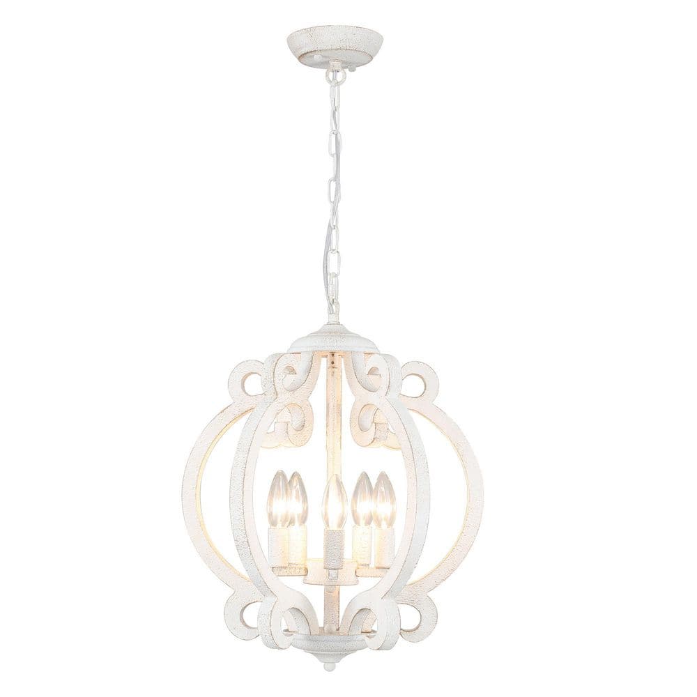 5-Light White Candle Style Rustic Hanging Linear Chandelier Lighting for Kitchen Island price history on PriceWatchPro