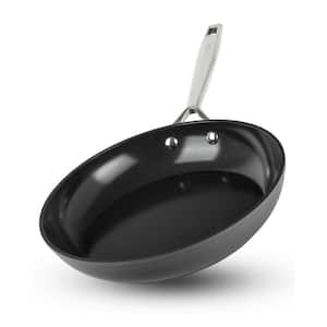 Professional 2x Hard Anodized 12 in. Aluminum Ceramic Non-Stick Frying Pan in Black