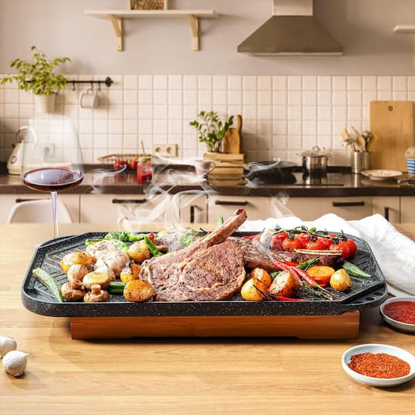 Wudkey 2-Burner Cast Aluminum Nonstick Griddle Grill Pan