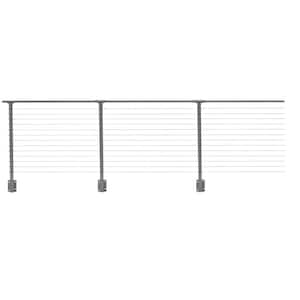 30 ft. x 42 in. Grey Deck Cable Railing, Face Mount