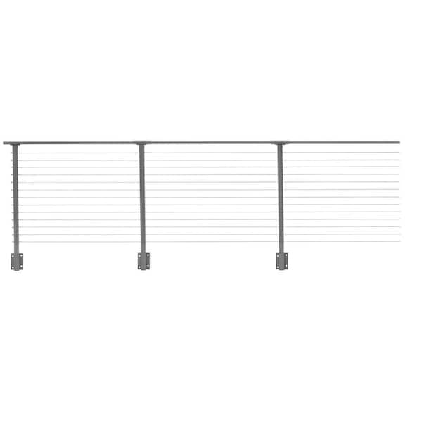 CityPost 50 ft. Grey Deck Cable Railing 42 in. Face Mount
