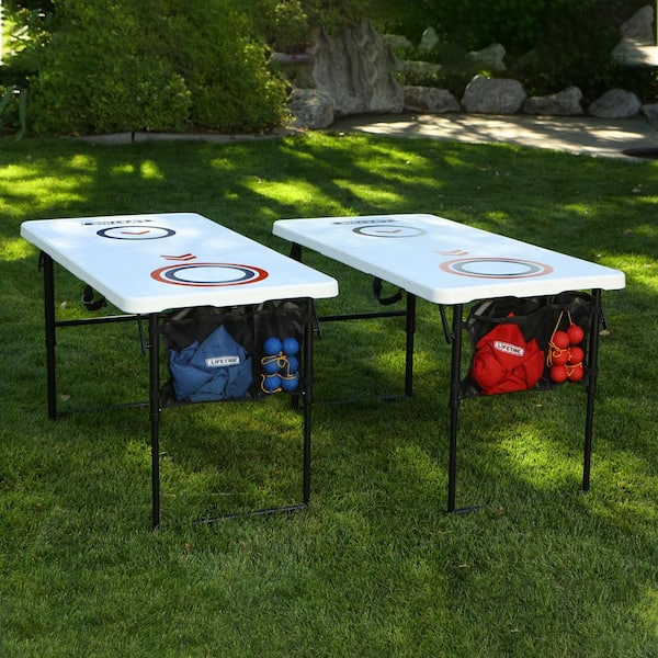 Lifetime 4 ft. Resin White Games-on-the-Go Combo Table 90466 - The