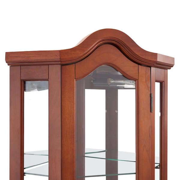 22 in. W x 16 in. D x 70 in. H Brown Linen Cabinet, Corner Curio