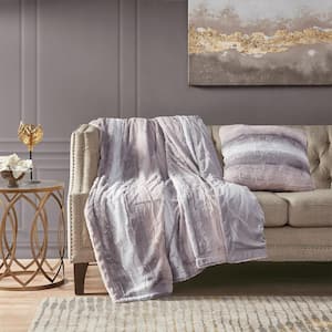 Marselle Blush/Grey 20 in. x 20 in. Throw Pillow