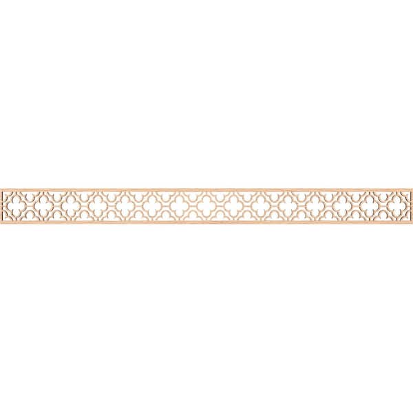 Ekena Millwork Chicago Fretwork 0.25 in. D x 46.375 in. W x 4 in. L Red Oak Wood Panel Moulding