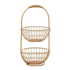 Gold Traditional Metal Storage Basket