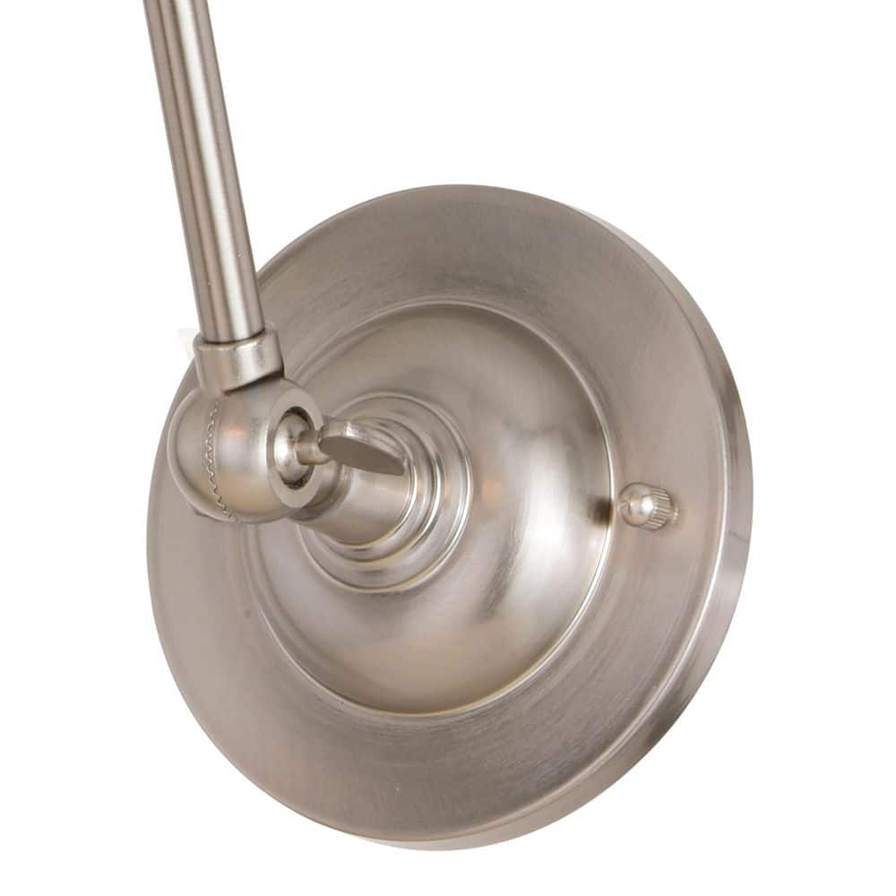 Satin Nickel and Matte White Adjustable Swing Arm Wall Lamp