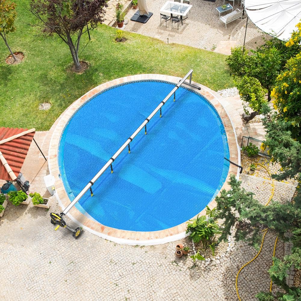 Karl home 12 Mil 24 ft. x 24 ft. Round Blue Above Ground Pool Solar ...