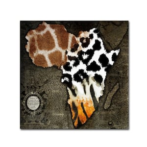 14 in. x 14 in. "Animal Map Of Africa" by Color Bakery Printed Canvas Wall Art
