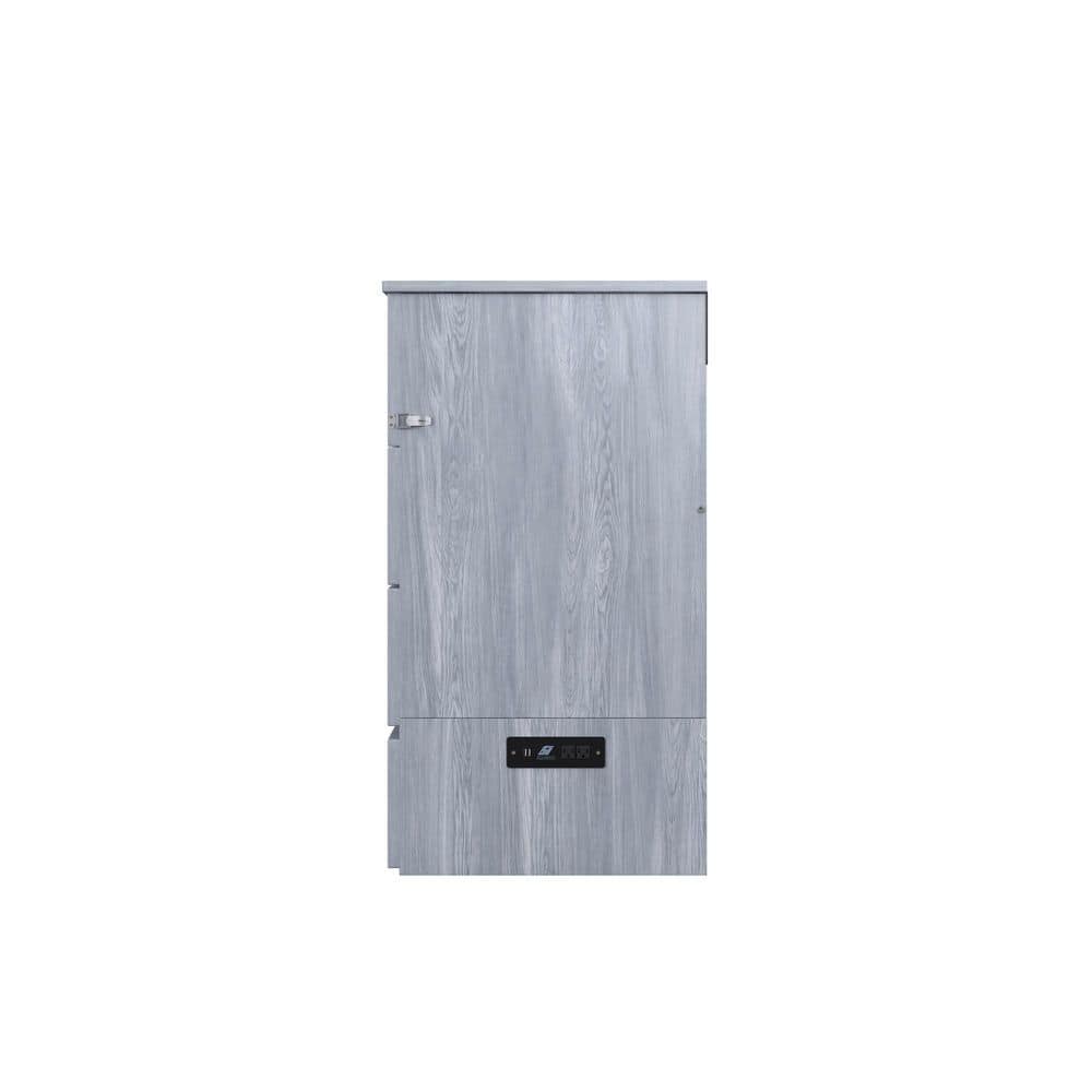 Driftwood Queen Murphy Bed Chest with Storage Drawer