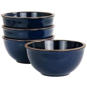 Dumont 6.25 in. 24 fl. Oz. Dark Blue Terracotta Bowl (Set of 4)