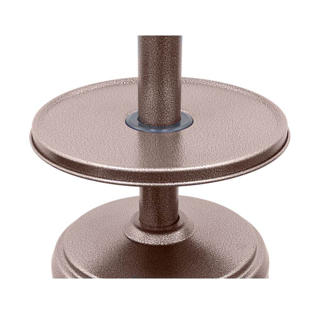Hammered Bronze 87" Outdoor Propane Patio Heater with Table