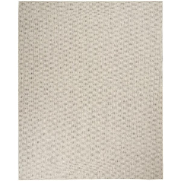Nourison Courtyard Ivory/Silver 10 ft. x 14 ft. All-over design Contemporary Indoor/Outdoor Area Rug