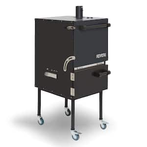 H1 Multi-Purpose Stainless Steel Charcoal Oven Grill and Smoker in Black Truffle