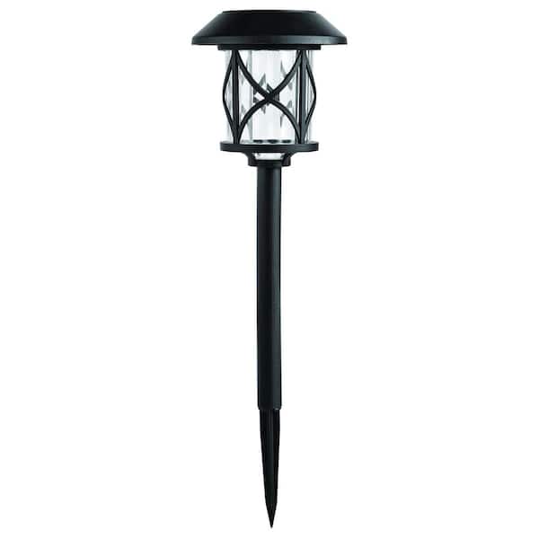Hampton Bay 10 Lumens Solar Black LED Path Light (6-Pack)