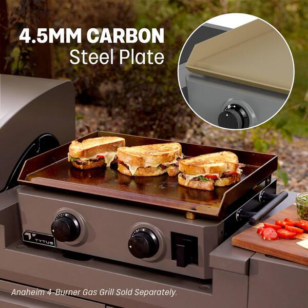 TYTUS Emberwood 2-Burner Gas Propane Griddle with Grill and Prep