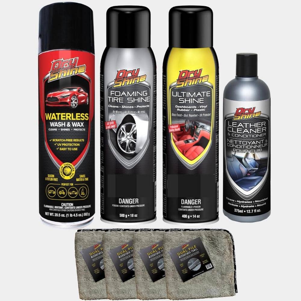 Leather Cleaner & Conditioner 12.7 oz. Car Interior Detailing plus 2-in-1  Microfiber Towels (2-Pack)