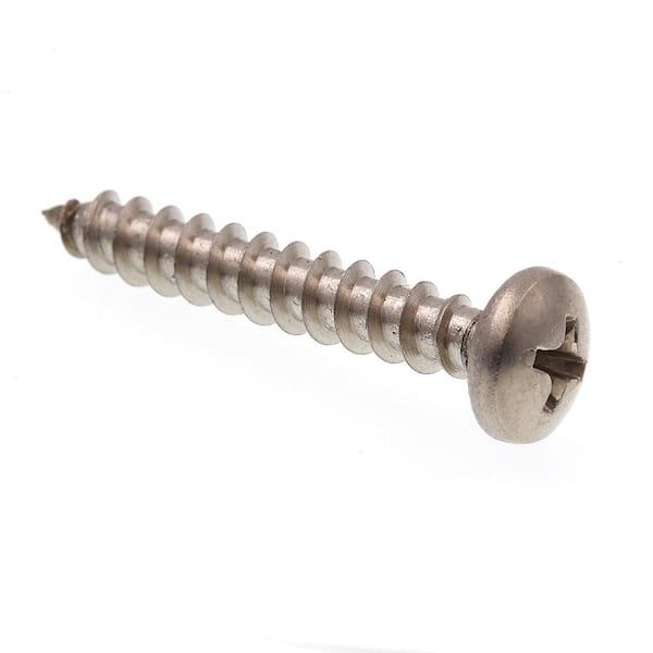 Prime-Line #10 x 1-1/4 in. Grade 18-8 Stainless Steel Phillips Drive Pan Head Self-Tapping Sheet Metal Screws (100-Pack)