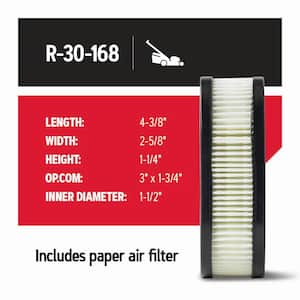 Air Filter for Walk-Behind Mowers, Fits Briggs and Stratton: 550-625EX 09P702,092J0B and 093J02 Engines