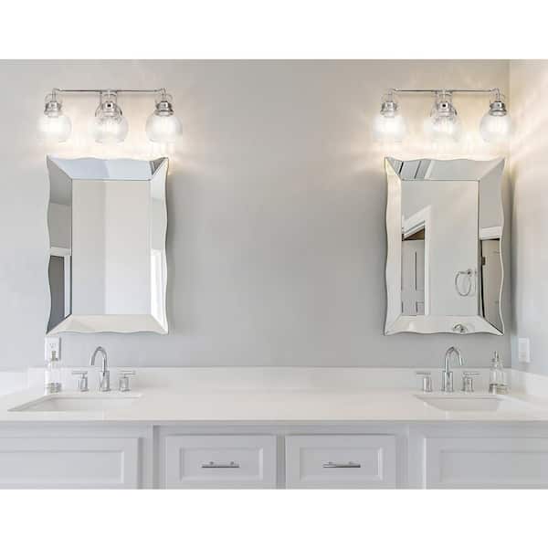 JONATHAN Y Shirley 24 in. 3-Light Metal/ Bubbled Glass JONATHAN Y Shirley 24 in. 3-Light Metal/ Bubbled Glass