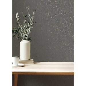 Callie Charcoal Grey Concrete Textured Non-Pasted Non-Woven Wallpaper Sample