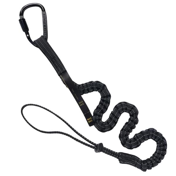 KIWDZFU 5-Pack Safety Tether Tool Lanyard Stretch Strap with Screw Lock Carabiner Clip Anti-Slip Absorbing Retractable Lifeline