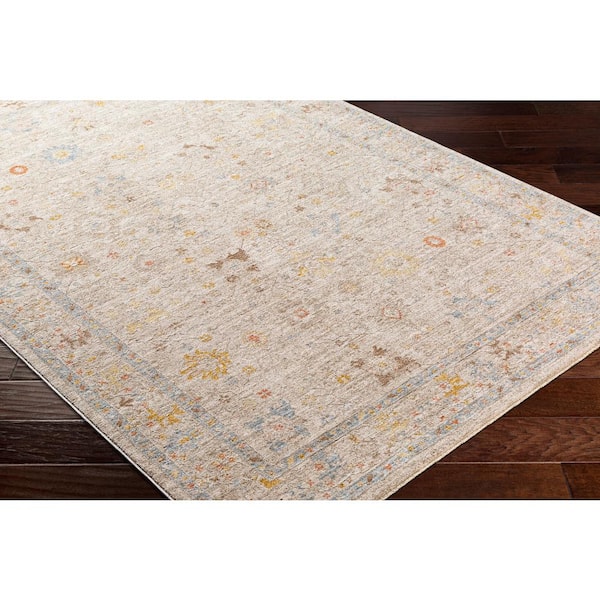 Avant Garde 5 ft. x 7 ft. Taupe Border Indoor Area Rug