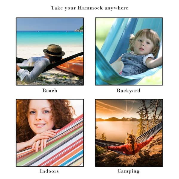 Pure Garden - 9.4 ft. Hammock Chair Double Hammock with Stand