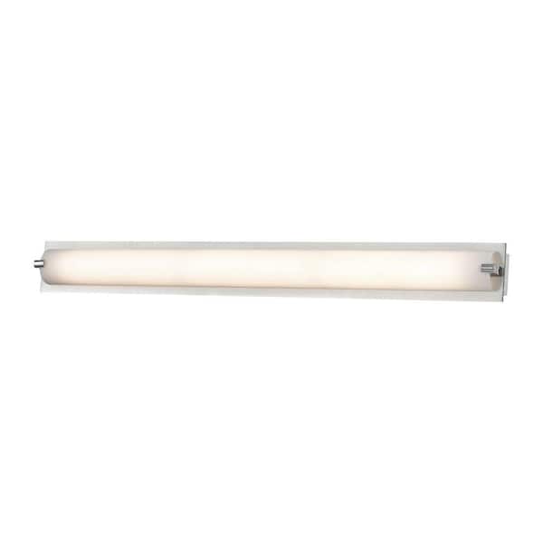 Titan Lighting Piper 1-Light Chrome Medium Vanity Light with Frosted Glass