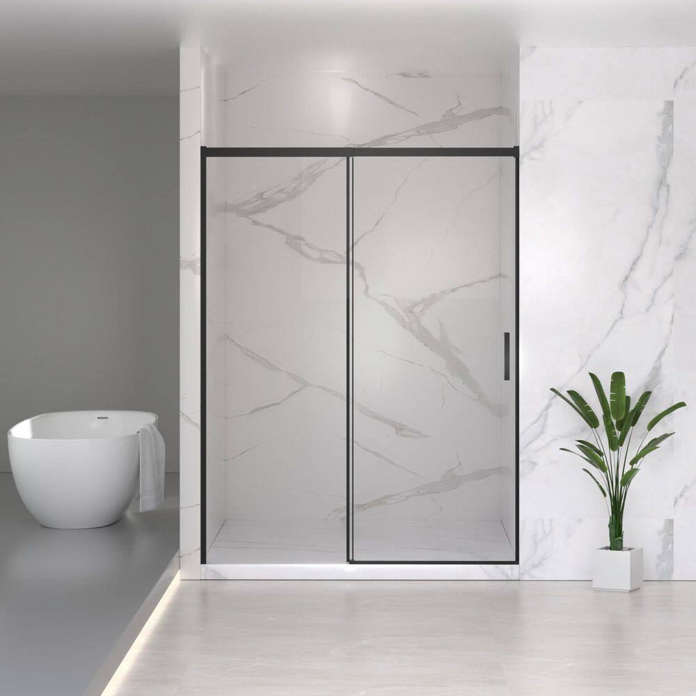 60 in. x 74 in. Framed Sliding Shower Door in Matte Black with 1/4 in. Tempered Glass, Adjustable Width and No Cutting price history on PriceWatchPro