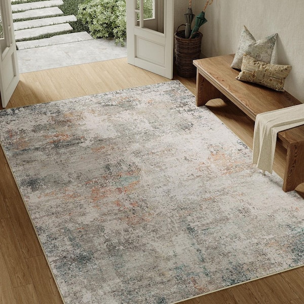 Roman Holiday Multicolor 5 ft. x 7 ft. Washable Modern Abstract Area Rug
