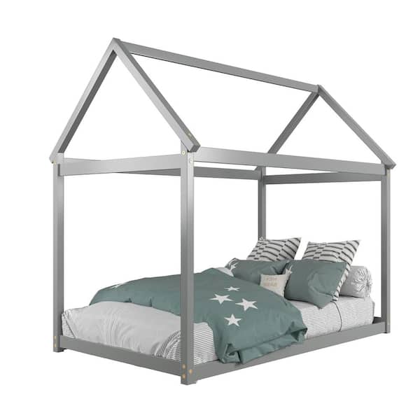 Costway Twin House Bed Wood Frame With, Is A Twin The Same Size As Toddler Bed