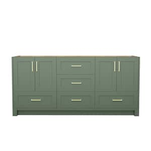 72 in. W x 21.5 in. D x 33.5 in. H Bath Vanity Cabinet without Top Bathroom Vanities Cabinet in Matte Green