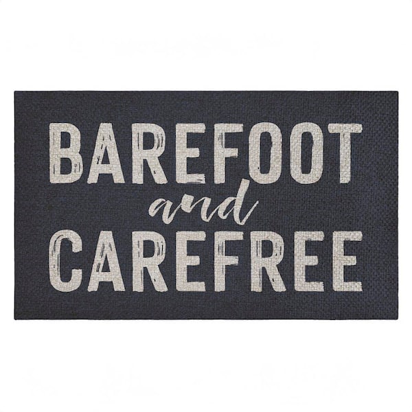 Barefoot & Carefree Summertime Blue 18 in. x 30 in. Polyester Non-Slip Outdoor Door Mat