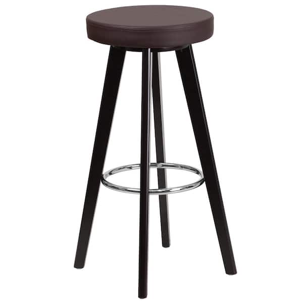 Flash Furniture 30 in. Brown and Cappuccino Cushioned Bar Stool