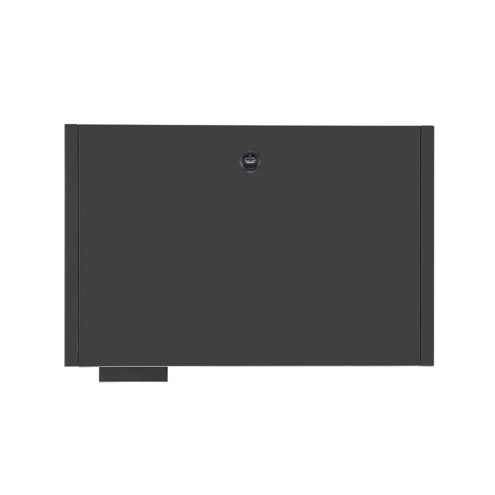 Gemma Contemporary Gray Metal Nightstand with USB Port