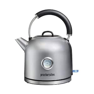 7-Cup Stainless Steel Cordless Electric Tea Kettle with Temperature Gauge