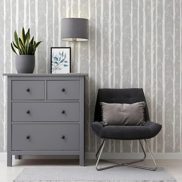 Florence Grey Forest Wallpaper Sample