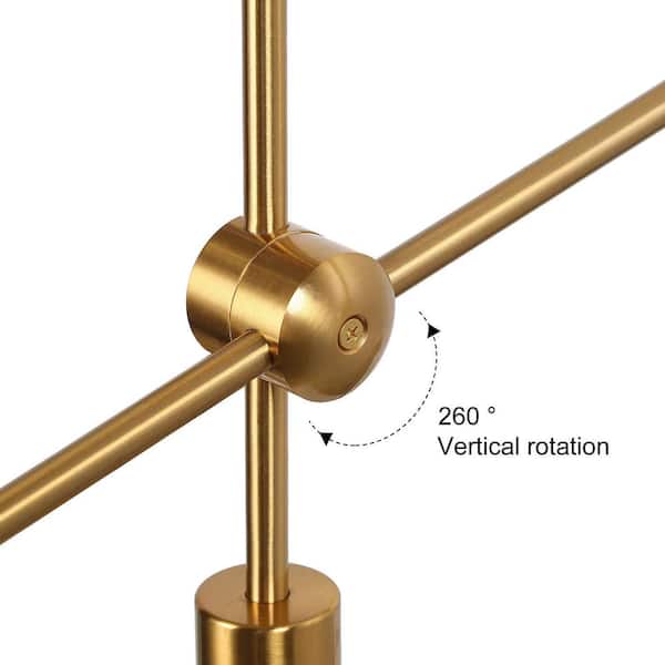 Uolfin Modern Brass Gold Bedroom Chandelier, 6-Light Sputnik
