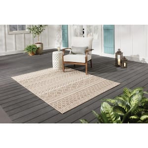 Global Dark Grey 5 ft. x 7 ft. Indoor/Outdoor Patio Area Rug