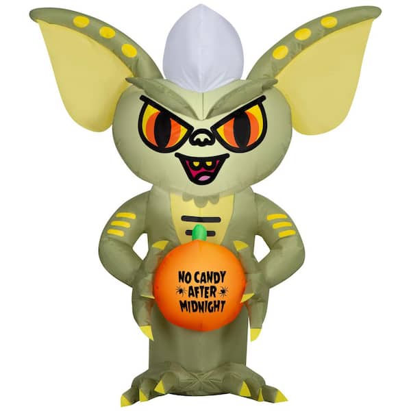 3.5 ft Airblown-Stylized Stripe with No Candy After Midnight Jack-O-Lantern Halloween Inflatable